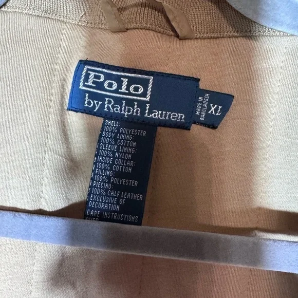 Polo Ralph Lauren Vintage Men's Jacket Beige Cotton Lined XL - Picture 9 of 15